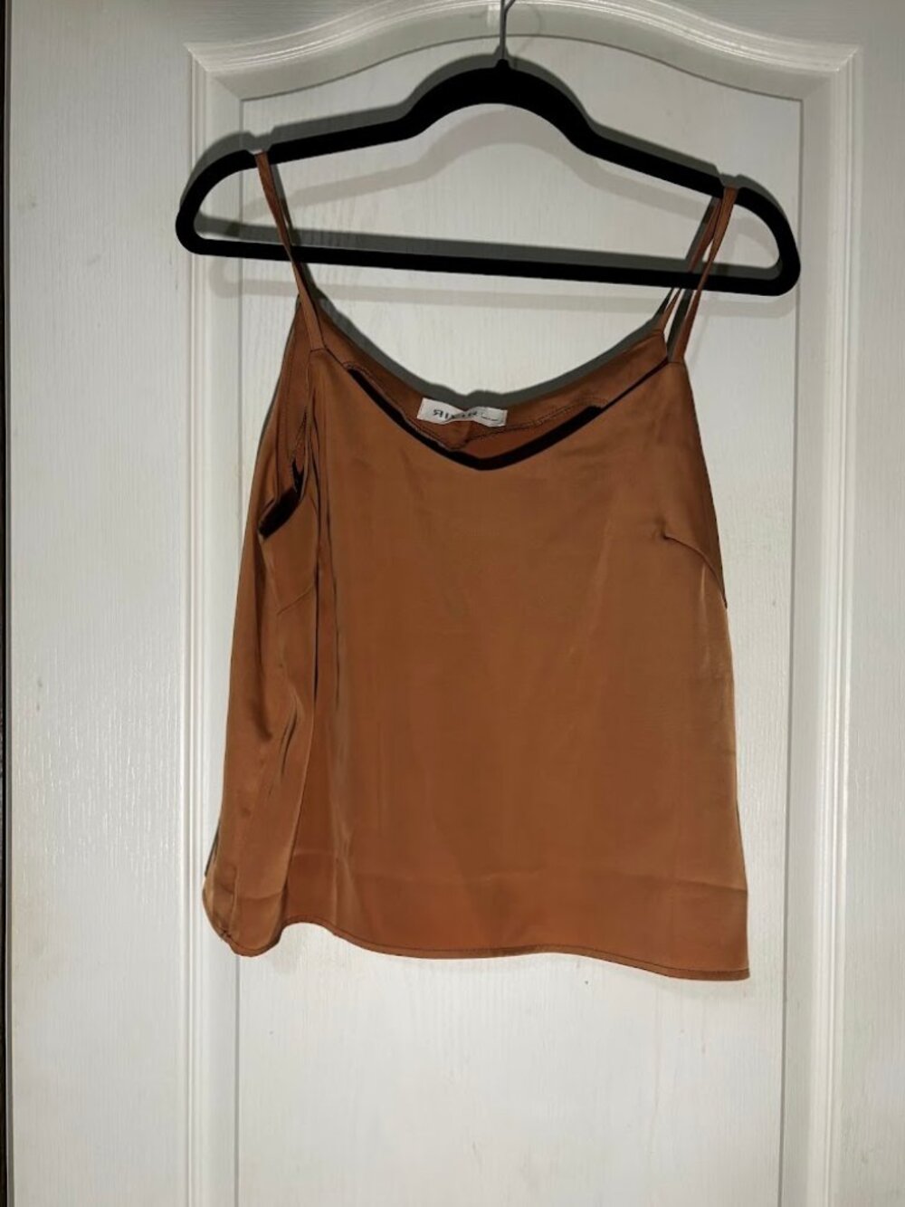 RIVIR Camel Satin Wide Leg Pants Cami Top 2 Piece Set Size Large